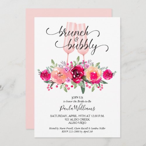 Brunch and Bubby Floral Bridal Shower Invitation
