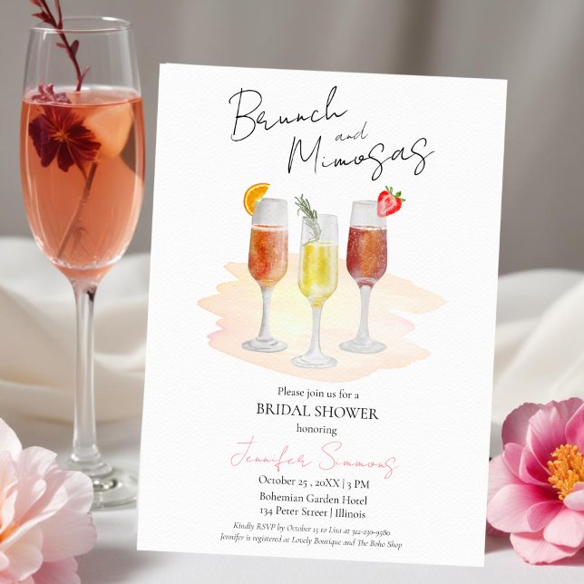 Brunch and Mimosas | Cocktails Bridal Shower  Invitation (Creator Uploaded)