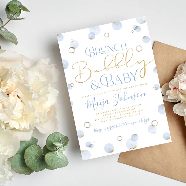 Brunch Bubbly and Baby Shower Invitation Zazzle