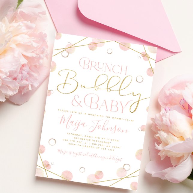 Brunch Bubbly and Baby Shower Invitation (Creator Uploaded)