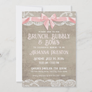 Brunch Bubbly and Bows Baby Shower Invitation