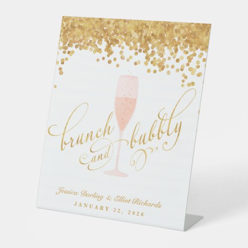 Brunch  Bubbly Bachelorette Engagement Brunch Pedestal Sign