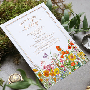 Brunch & Bubbly Boho Wildflowers Invitation