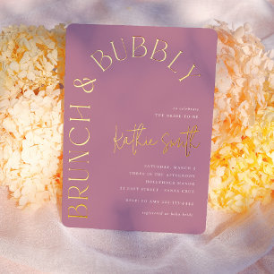 Brunch & Bubbly Bold Floral Arch Bridal Shower Foil Invitation