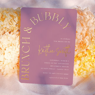 Brunch & Bubbly Bold Floral Arch Bridal Shower Foil Invitation