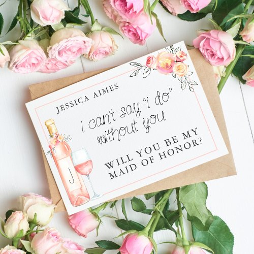 Brunch  Bubbly Bridal Brunch Maid of Honor Card