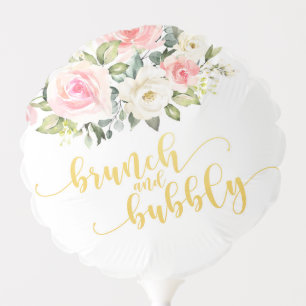 Brunch & Bubbly Bridal Shower Balloon - Gold Text
