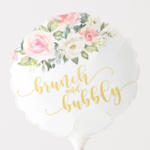 Brunch  Bubbly Bridal Shower Balloon _ Gold Text