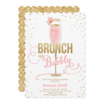 Champagne Mimosa Brunch Party Invite Ava Gold Glitter Brunch /& Bubbly Bridal Shower Invitation: Blush Pink Digital Or Printed