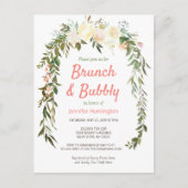 Brunch & Bubbly Bridal Shower Boho Invitation Postcard (Front)