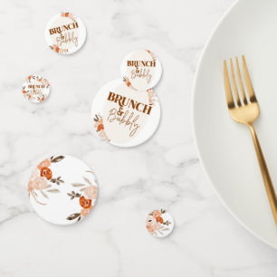 Brunch & Bubbly, Bridal Shower, Floral Bridal Pape Confetti