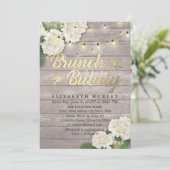 Brunch & Bubbly Bridal Shower Floral String Lights Invitation (Standing Front)