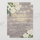 Brunch & Bubbly Bridal Shower Floral String Lights Invitation (Front/Back)