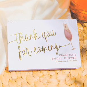 Brunch & Bubbly Bridal Shower Gold Thank You