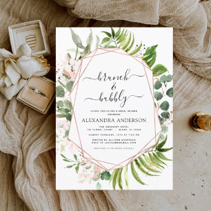 Brunch & Bubbly Bridal Shower Greenery Sage Invita Invitation