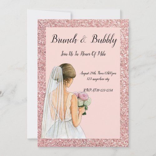 BRUNCH  BUBBLY BRIDAL SHOWER INVITATION