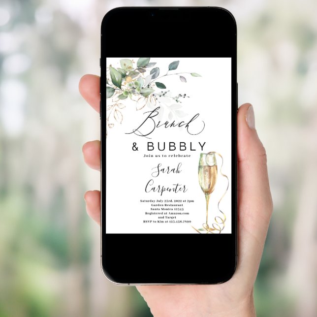 Brunch & Bubbly Bridal Shower invitation (Front Digital)
