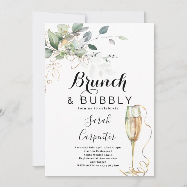 Brunch & Bubbly Bridal Shower invitation (Front)