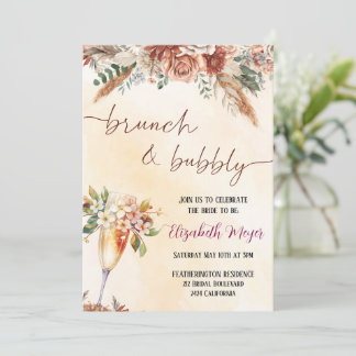 🍾 Brunch & Bubbly Bridal Shower Invitation 🌸