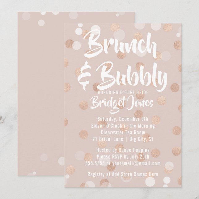 Brunch & Bubbly Bridal Shower Invitation Confetti (Front/Back)