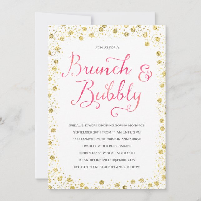 Brunch & Bubbly | Bridal Shower Invite (Front)