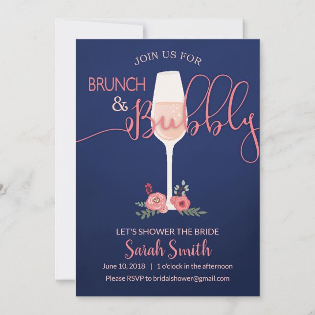 Brunch & Bubbly Bridal Shower Invite (Front)