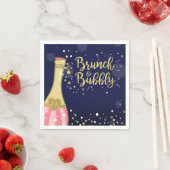 Brunch & Bubbly Bridal shower Paper Napkin Gold (Insitu)