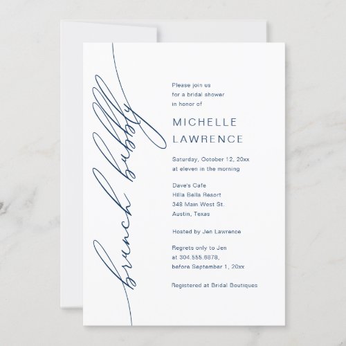 Brunch Bubbly Bridal Shower Party Celebration Invitation