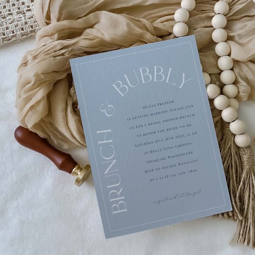 Brunch  Bubbly Bridal Shower Party Invitation