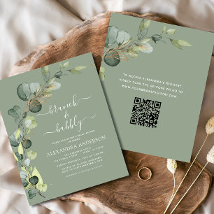 Brunch & Bubbly Bridal Shower QR Code Invitation