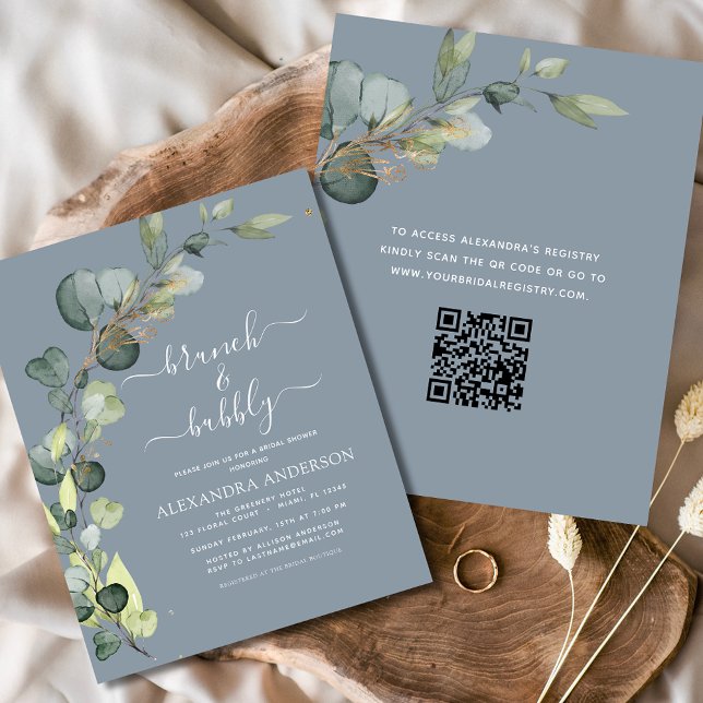 Brunch & Bubbly Bridal Shower QR Code Invitation Flyer (Creator Uploaded)