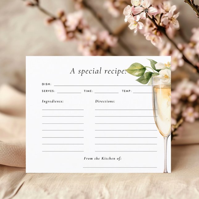 Brunch & Bubbly Bridal Shower Recipe Card (Creator Uploaded)