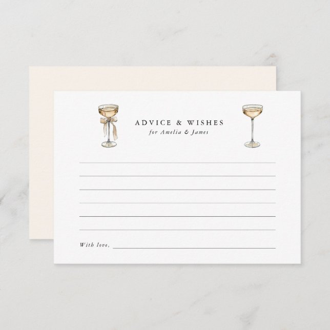 Brunch & Bubbly Champagne Bridal Shower Advice Card (Front/Back)