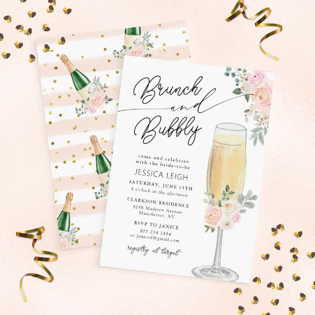 Brunch And Bubbly Champagne Bridal Shower Invitation Zazzle 2281