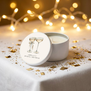 Brunch & Bubbly Champagne Bridal Shower Mini Candle Favors