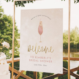 Brunch & Bubbly Champagne Bridal Shower Welcome Foam Board