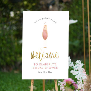 Brunch & Bubbly Champagne Bridal Shower Welcome Foam Board