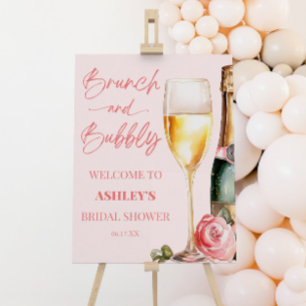 Brunch Bubbly Champagne Bridal Shower Welcome Sign