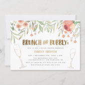Brunch & Bubbly Champagne & Gold Bridal Shower Invitation (Front)