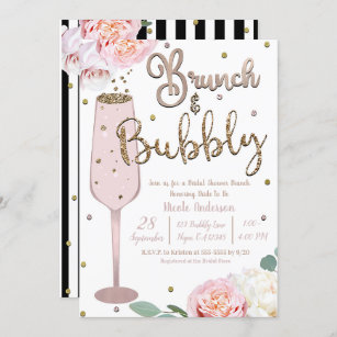 Brunch & Bubbly Champagne Mimosa Bridal Shower Inv Invitation