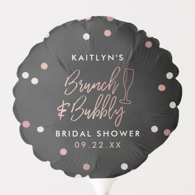 Brunch & Bubbly Confetti Bridal Shower Balloon (Front)