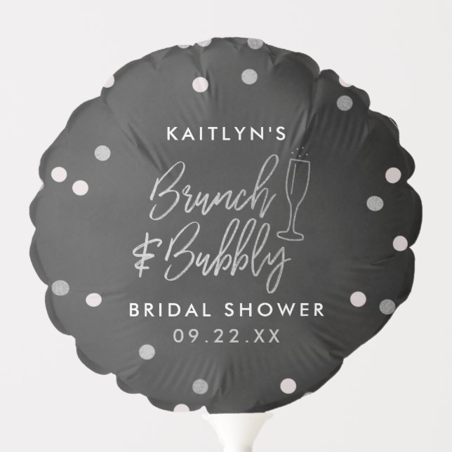Brunch & Bubbly Confetti Bridal Shower Balloon (Front)