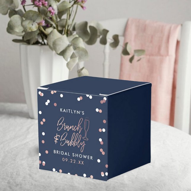 Brunch & Bubbly Confetti Bridal Shower Favor Boxes (Creator Uploaded)