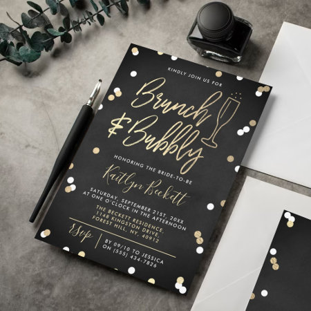 Brunch & Bubbly Confetti Bridal Shower Invitation