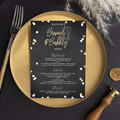 Brunch  Bubbly Confetti Bridal Shower Menu