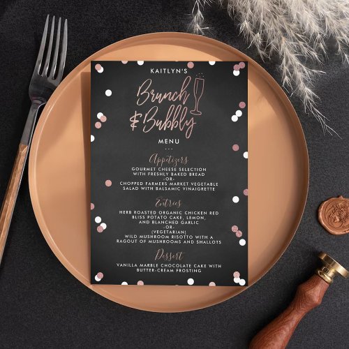 Brunch  Bubbly Confetti Bridal Shower Menu