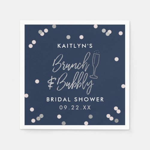 Brunch  Bubbly Confetti Bridal Shower Napkins
