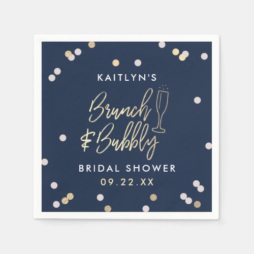 Brunch  Bubbly Confetti Bridal Shower Napkins
