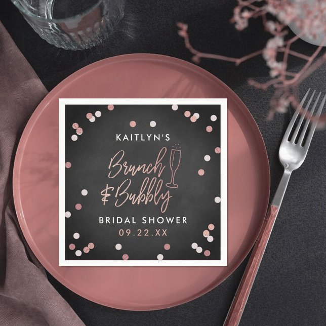 Brunch & Bubbly Confetti Bridal Shower Napkins (Creator Uploaded)