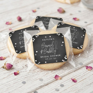 Brunch & Bubbly Confetti Bridal Shower Square Sticker